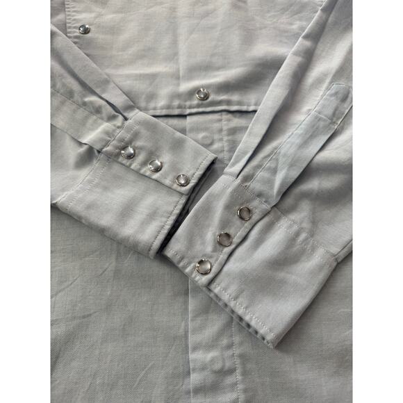 VTG H Bar C California Ranchwear Placket chambray  Bib long tail shirt medium - Picture 11 of 16